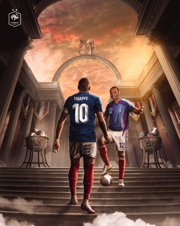 开云集团官网-年仅26岁,姆巴佩国家队51球逼近吉鲁射手王宝座,两届世界杯已斩获12球